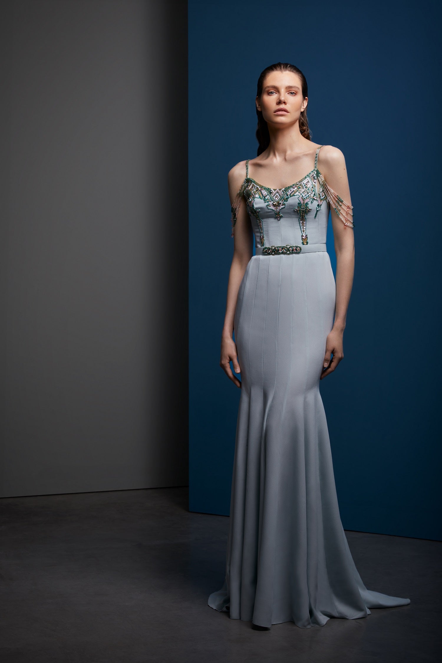 Shop Fish Cut Dress With Beaded Strings Online UAE yuzini Shop Fish Cut Dress With Beaded Strings Online UAE yuzini